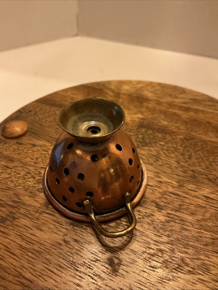 Vintage Miniature Hammered Copper Strainer Colander