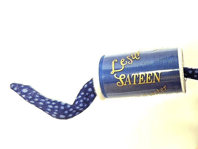Mouse Pin Cushion & Thread Spool Holder Blue Spotted Soft Sewing Storage, LeSur