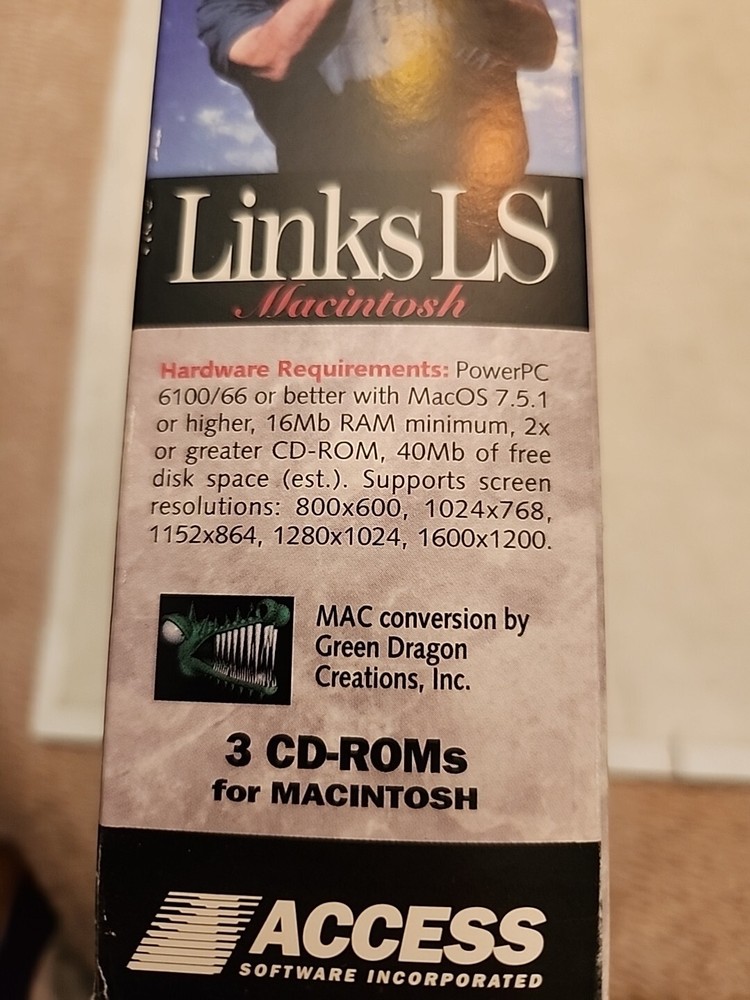 Vintage LinksLS Golf Software for Apple Macintosh- (3) CD ROMs For Macintosh