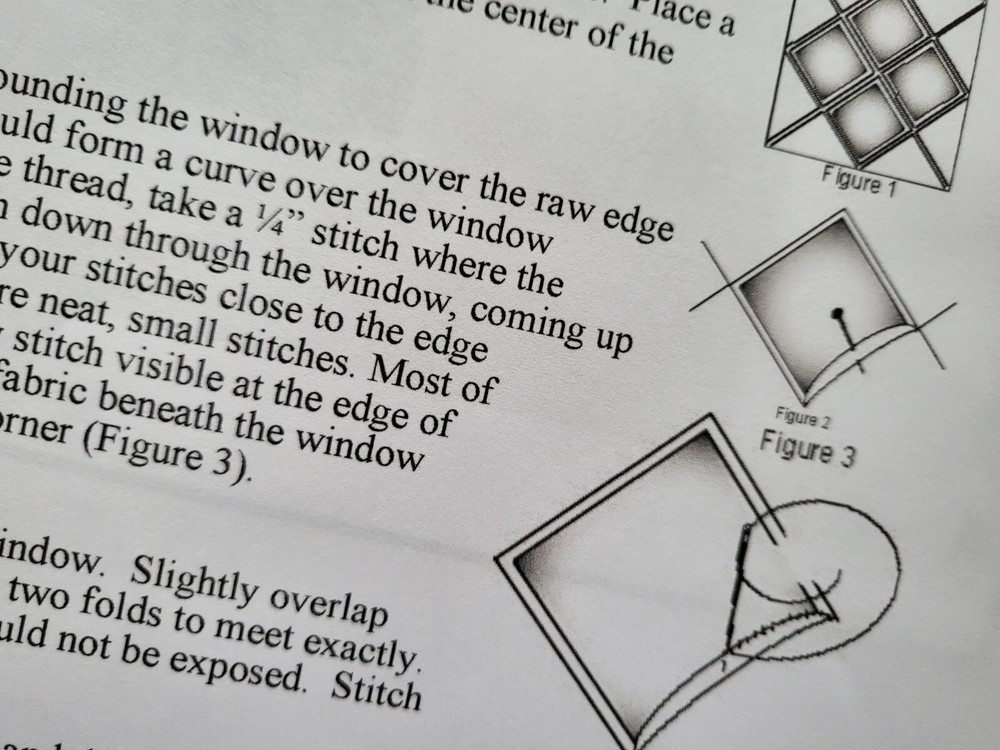 Cathedral Window Quilting Pattern "The Basics" Make Quilt, Wallhanging or Pillow