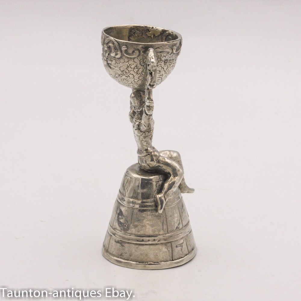 Solid sterling silver wager cup Marriage Berthold Muller 1899 Chester jester?