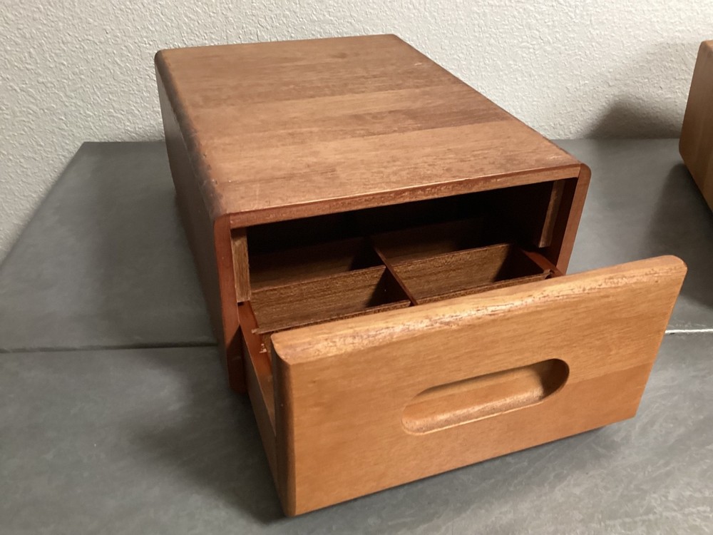 Vintage Wood Storage Box Case Pullout Tray Handcrafted & Hand Rubbed Oiled