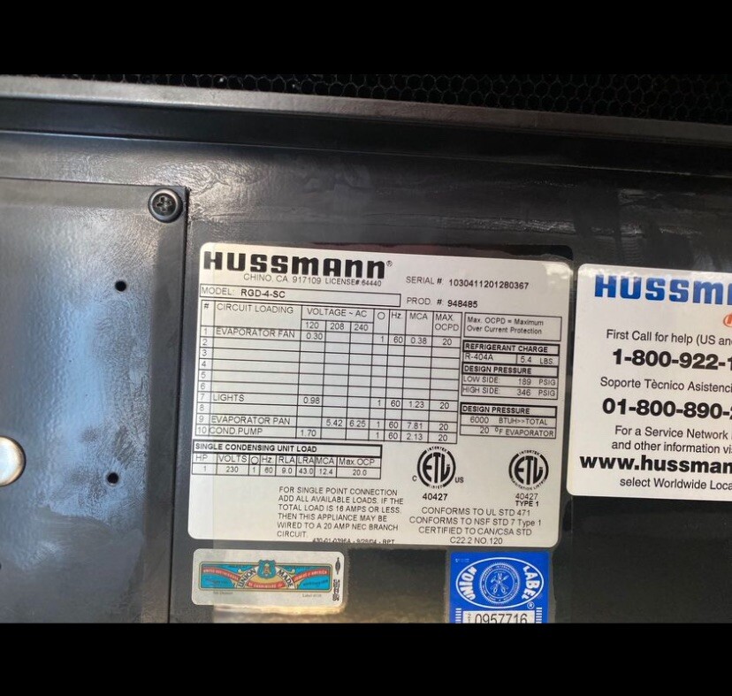 hussmann refrigeration display case