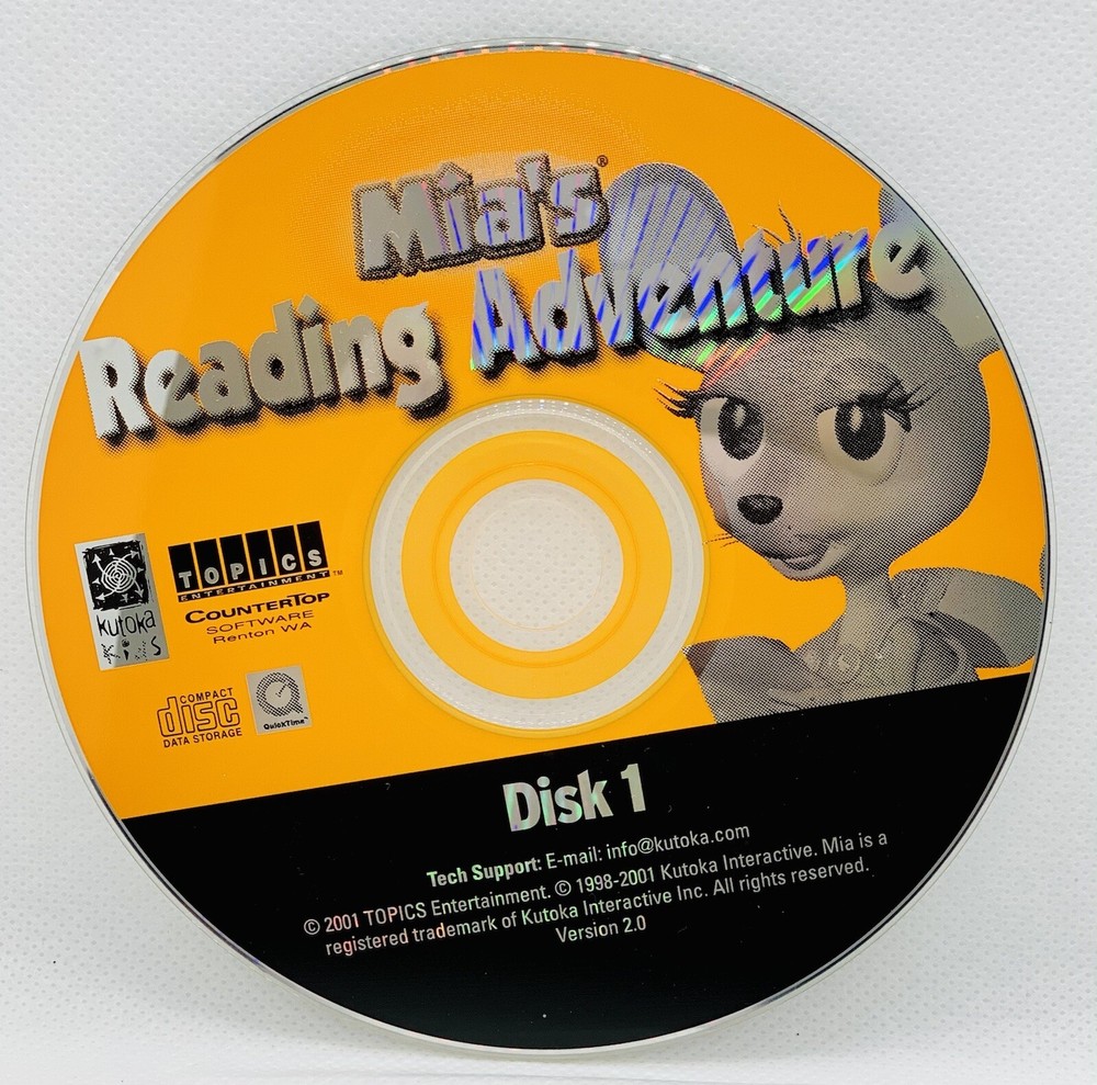 Mia’s Reading Adventure Disc 1 And 2 PC Game Learning Interactive Win/Mac CD-Rom