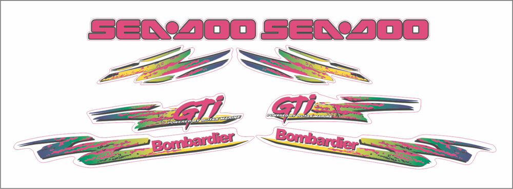 SEADOO GTI 1997 Graphics / Decal / Sticker Kit pink
