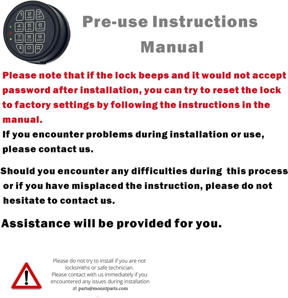 Electronic Safe Lock Replacement Keypad with Solenoid Lock, Gun Black