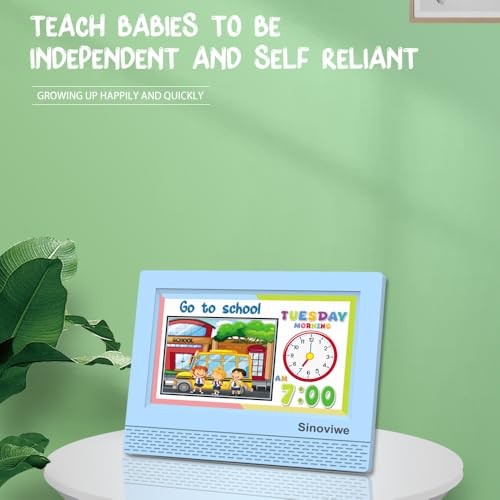 Digital Alarm Clock with 7'' HD Screen, Calendar Function,It is Perfect Blue