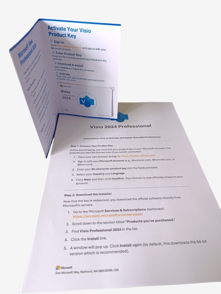 Visio 2024 Professional 1 User Bind License - New Sealed Package