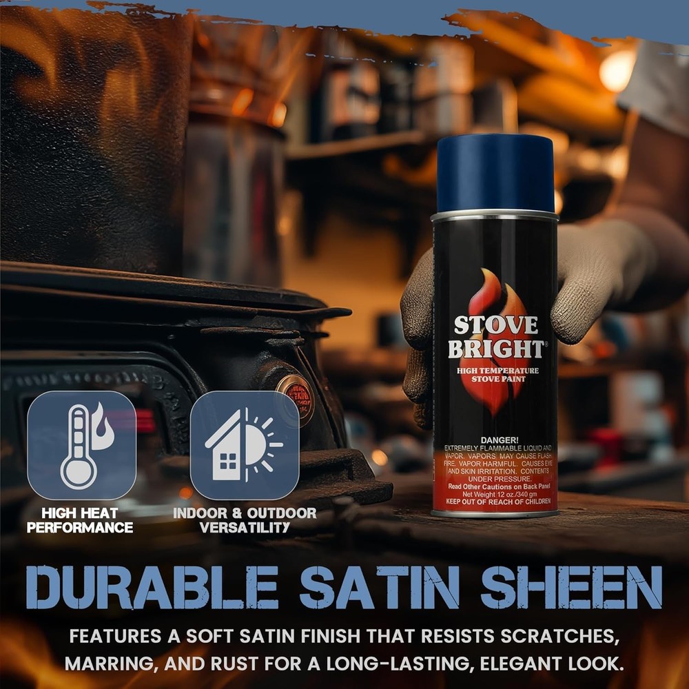 Metallic Blue High Temp Spray Paint - Rust Resistant