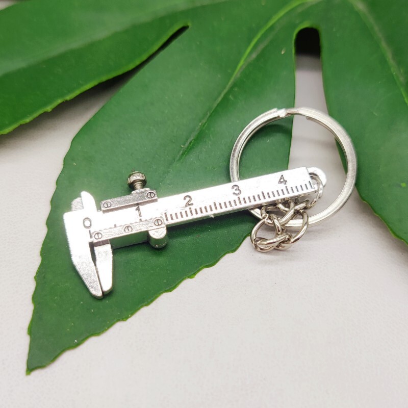 Mini Vernier Caliper Ornament Small Pendant Measuring Tool Silver