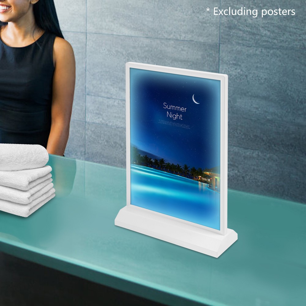 Modern Tabletop LED Sign Holder with Adjustable Brightness for Menu Display