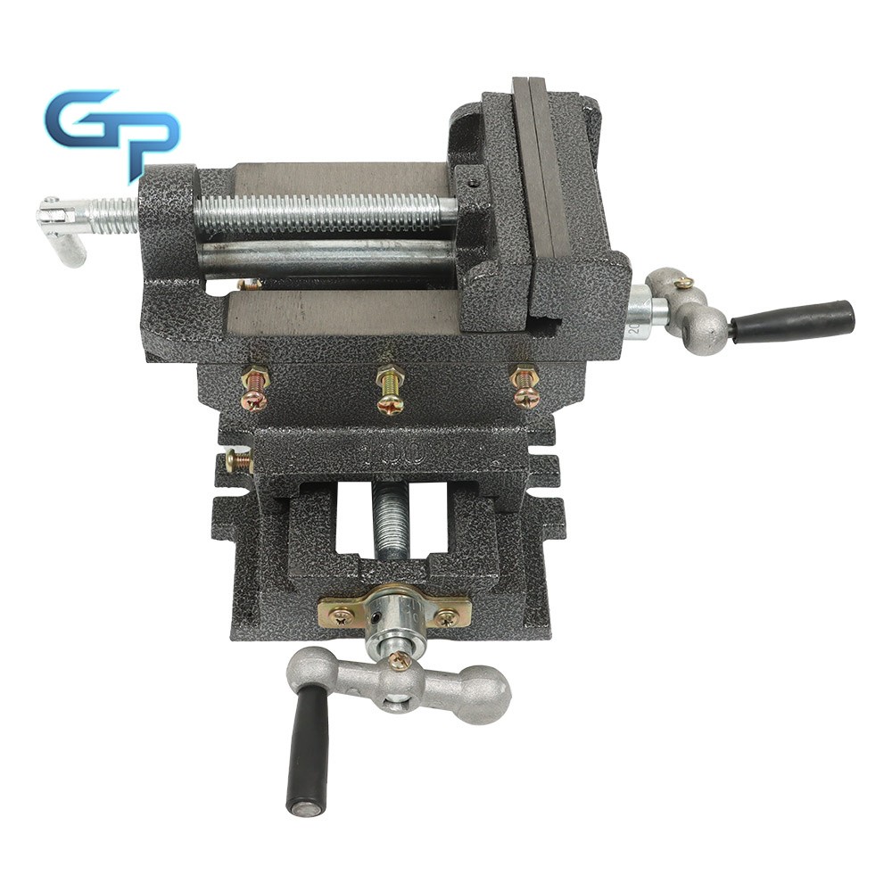 4" Cross Drill Press Vise Slide Milling 2 Way Clamp Machine Heavy Duty Tool Iron