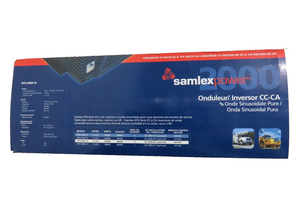 SAMLEX 2000W 12V INVERTER NTX-2000-12