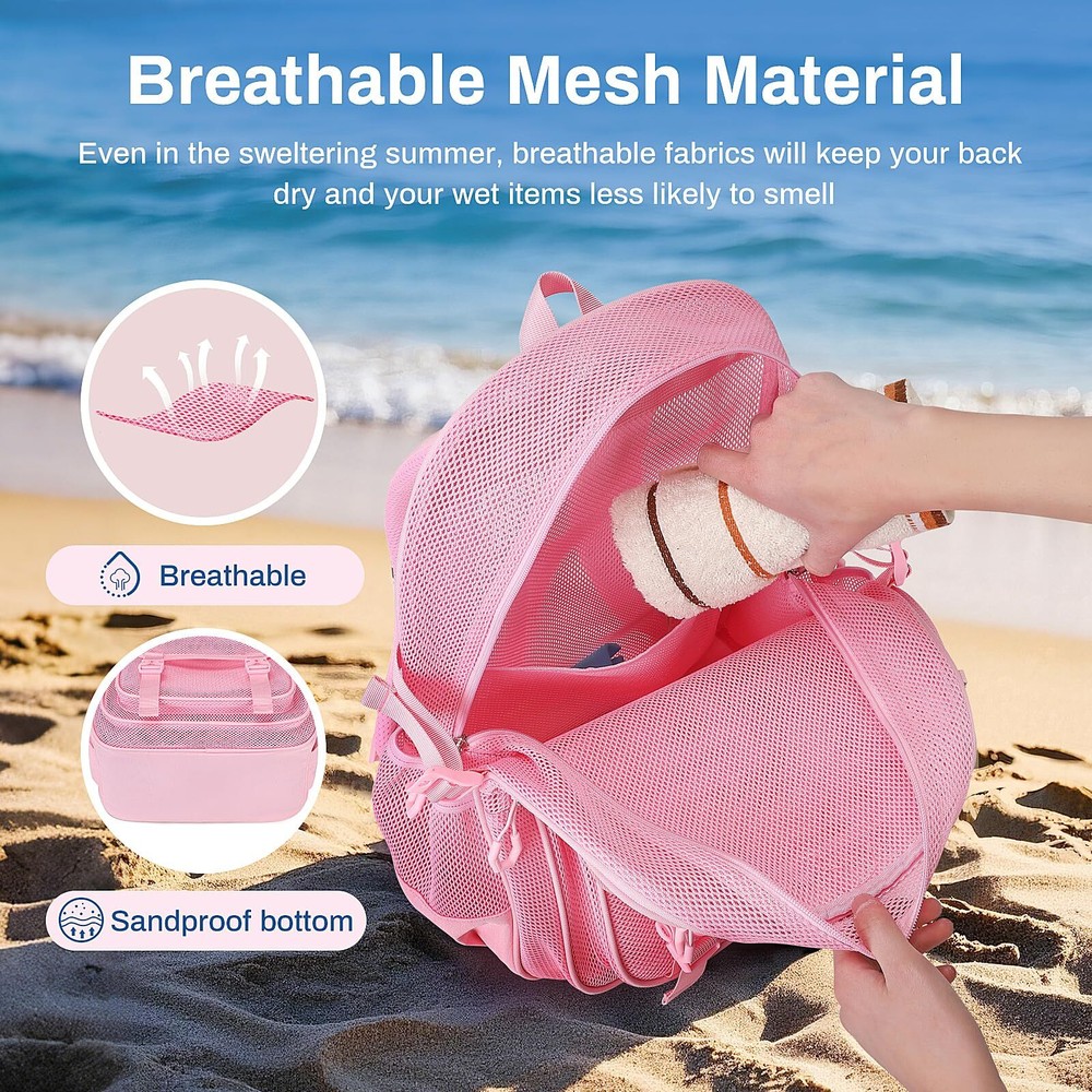 Mesh Backpack Heavy Duty Net Bookbag Ultra-Lightweight See Through Backpack B...