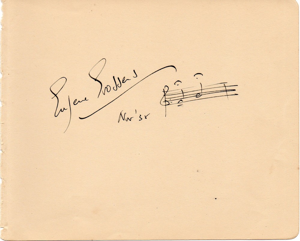 Eugene GOOSSENS: Autograph Musical Quotation (CONDUCTOR) (COMPOSER)