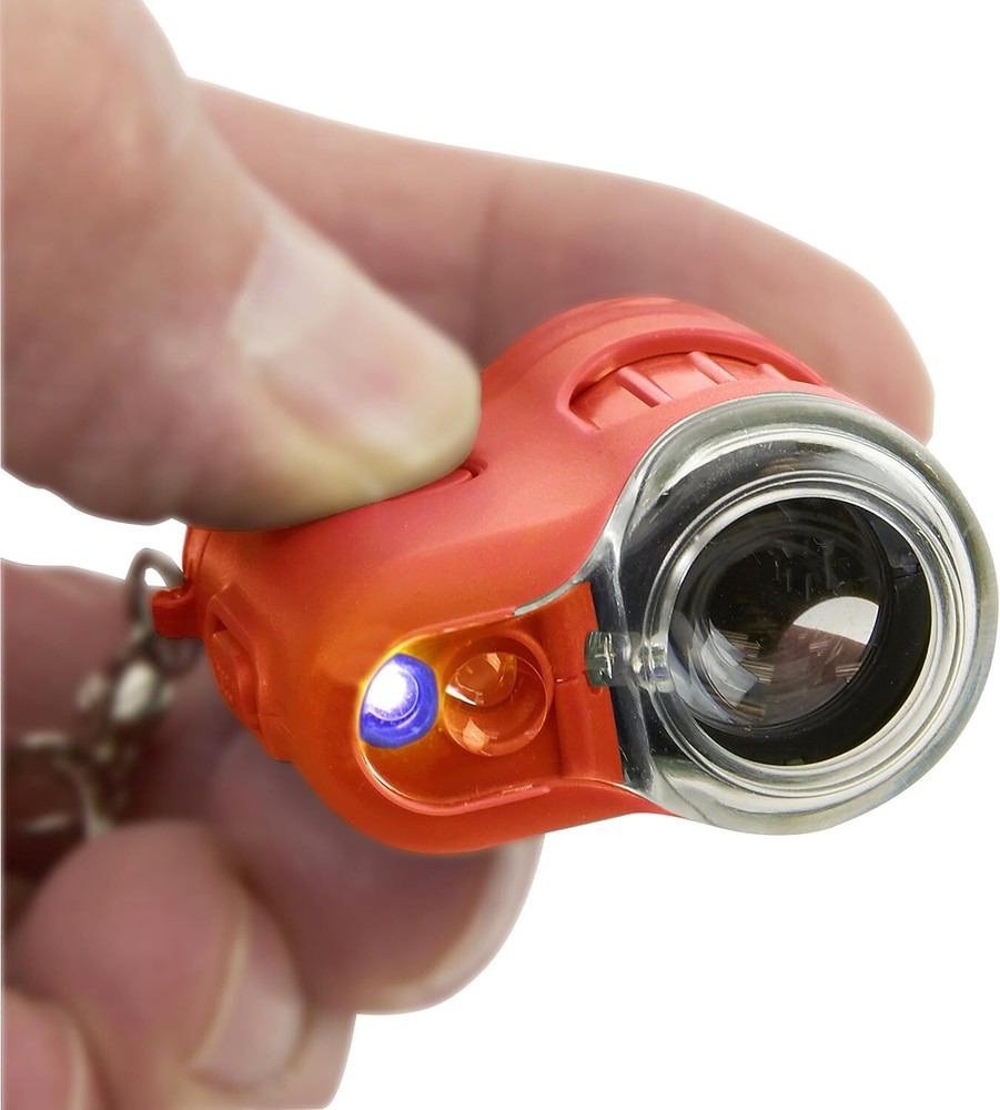 Micromini 20X Pocket Microscope, UV and LED Flashlight, Orange (MM-280O)