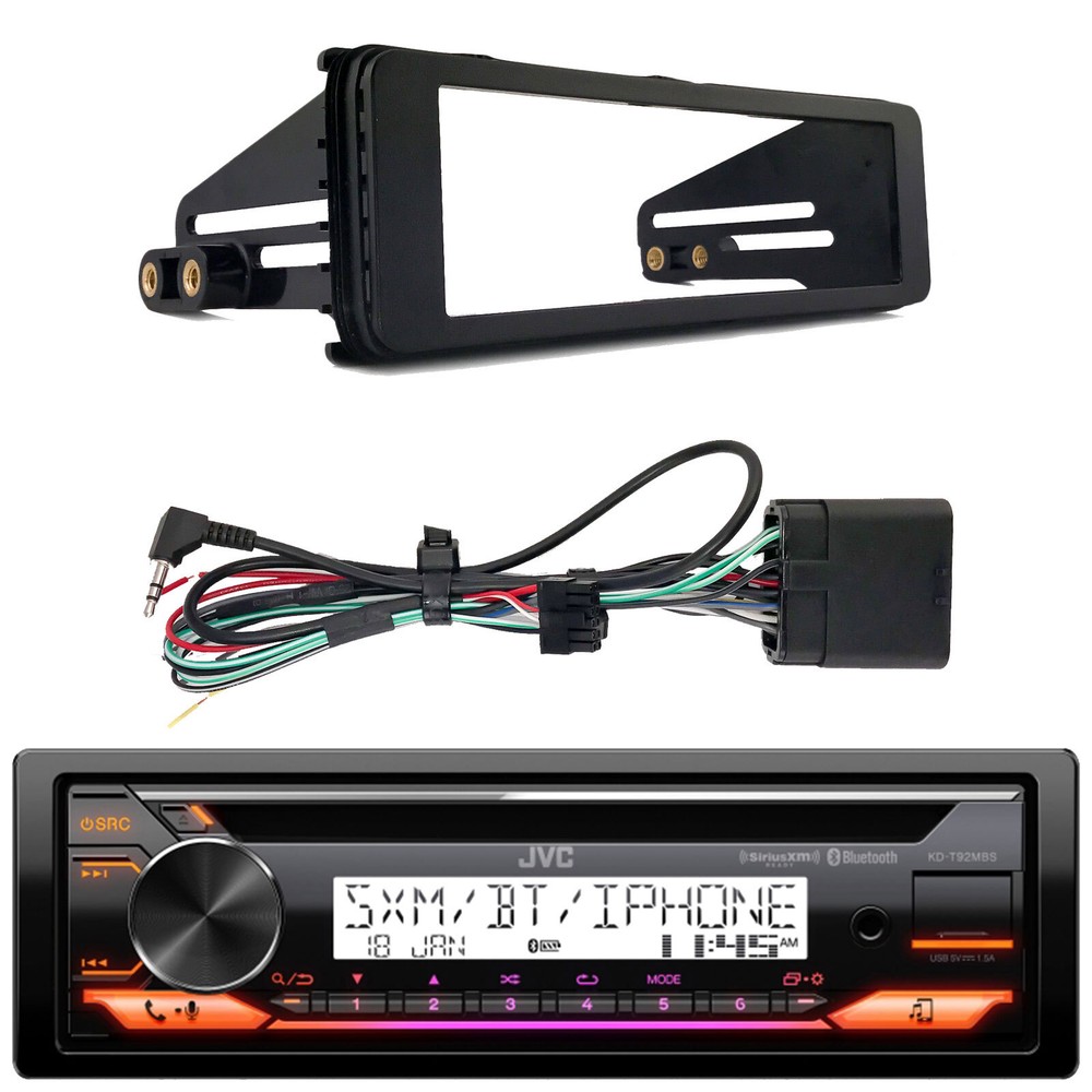 JVC KD-T92MBS Marine Bluetooth USB Receiver Bundle Combo with Adapter Kit