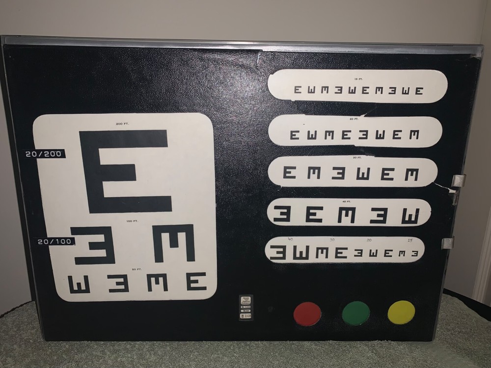 Vintage Optical Vision Visual Acuity Chart Eye Chart Light Box