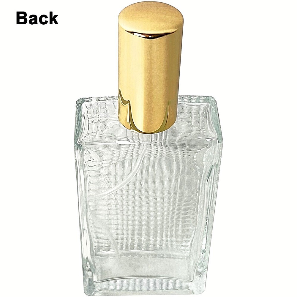 100ml 3.3oz Perfume Front Grid Glass Spray Bottles Gold Atomizer Refillable