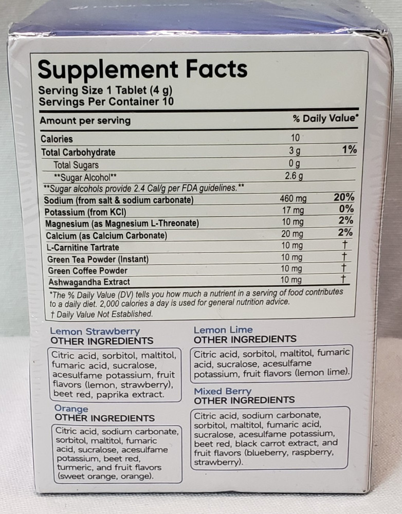 Hydravive Electrolyte Tablets Zero Sugar Hydration Drink 40 Ct. Mixed Flavors