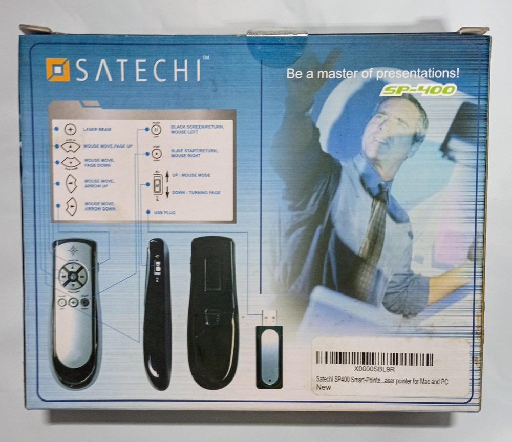 Satechi SP400 2.4Ghz RF Wireless Presenter Laser Pointer Mouse Function PC Red