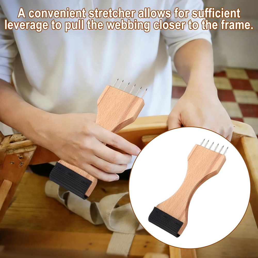 2Pcs Webbing Puller Stretcher, Gooseneck Upholstery Tool with Plenty of Leverage