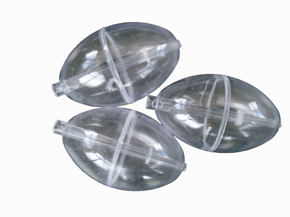 3 x MEDIUM CLEAR OVAL IN-LINE BUBBLE FLOATS   LENGTH 4cm