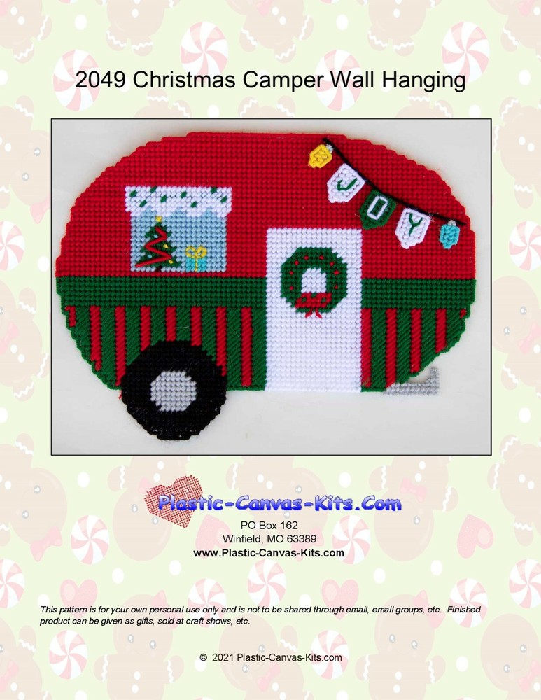 Christmas Camper Wall Hanging- Plastic Canvas Pattern or Kit
