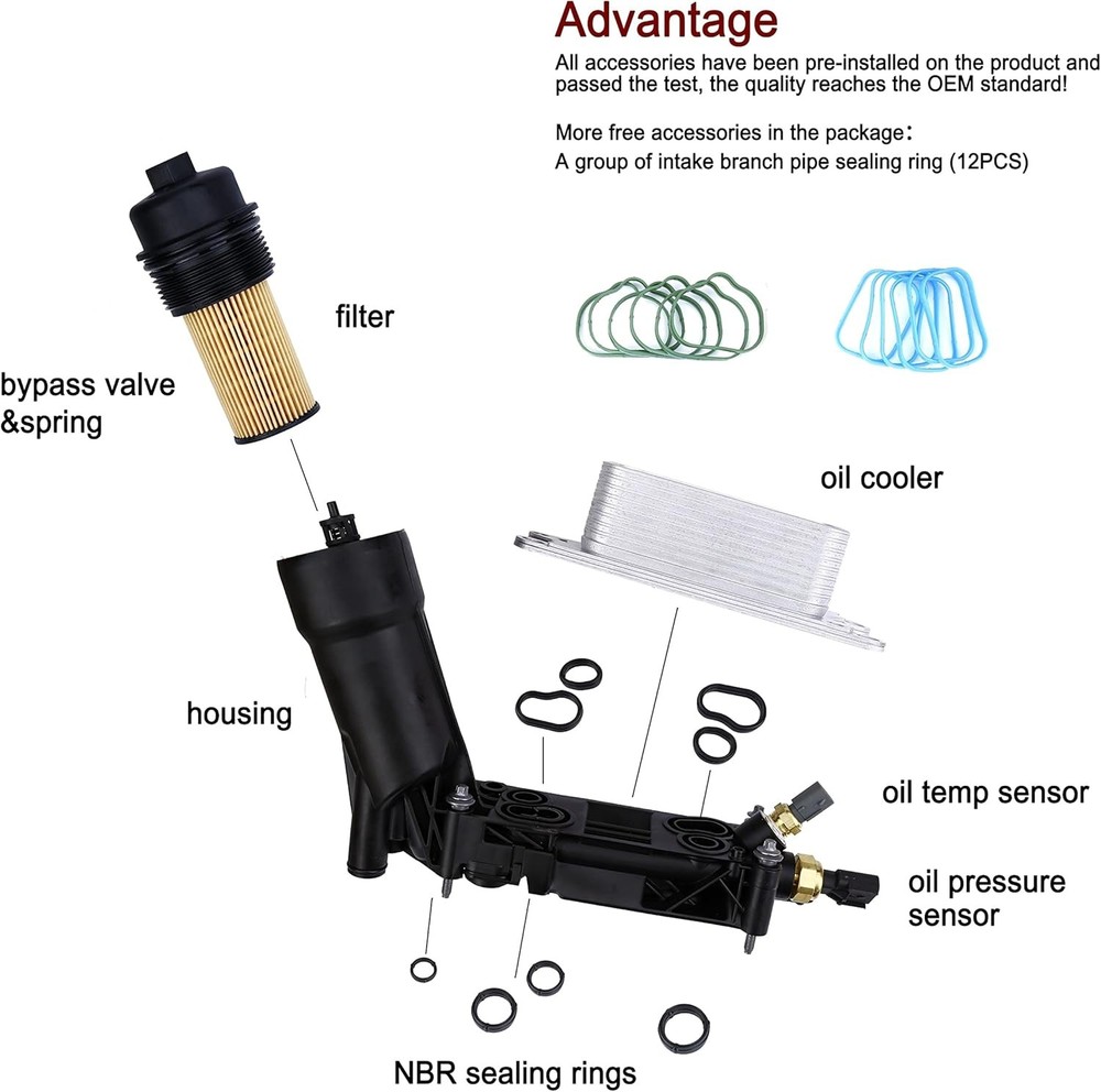 Engine Oil Cooler and Filter Housing Adapter 2011-2013