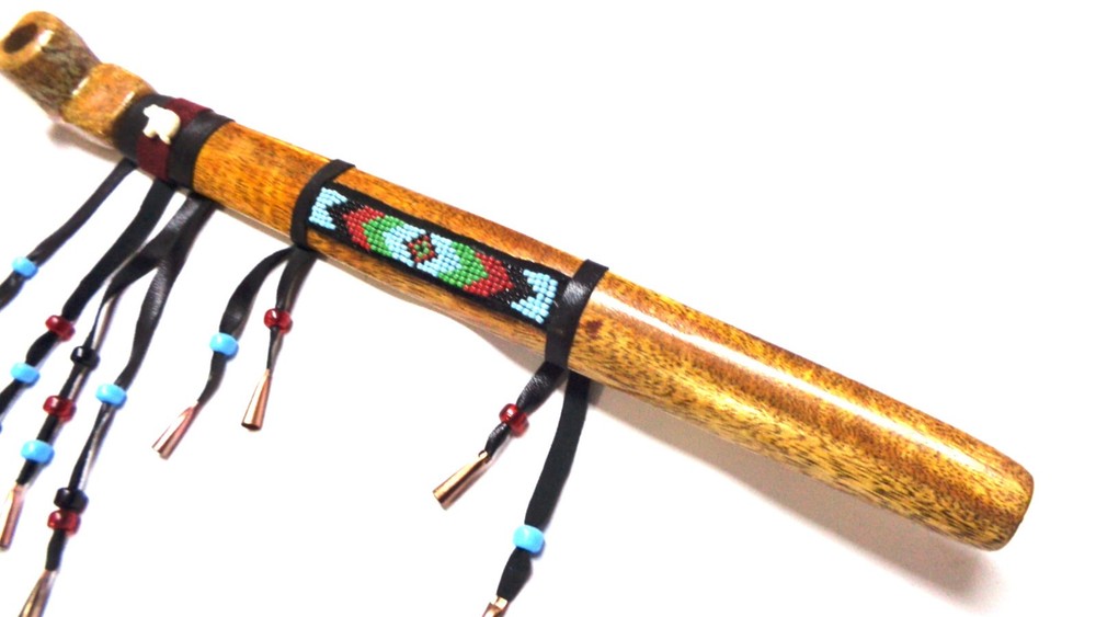 16" Marbled Soapstone Peace Pipe, Apache Bear Spirit Pipe