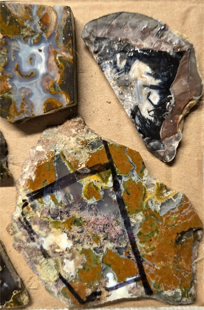 Assorted Thunderegg Agate Slices, Cabochon Preforms, Slabs, 10 Pcs, Flat 15