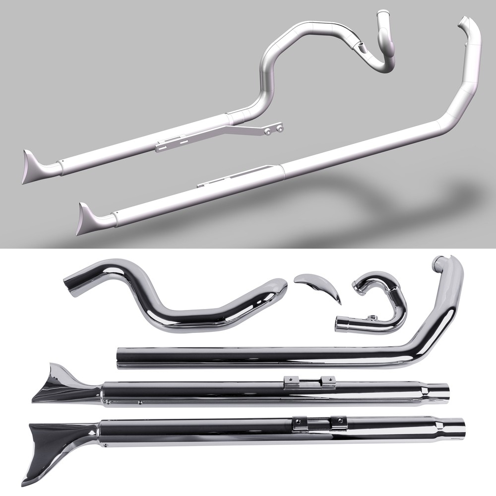 2-2 Fishtail Exhaust Systems for Softail Exhaust 2000-2017 Models