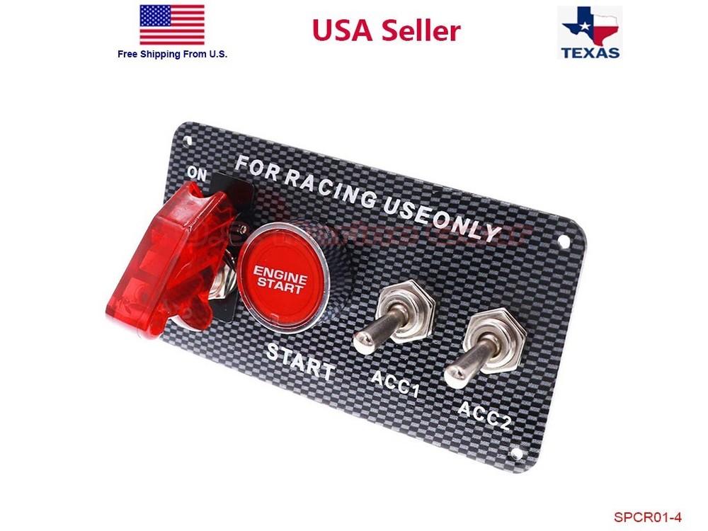 Racing Car 12V Ignition Switch Engine Start Push Button Toggle Panel