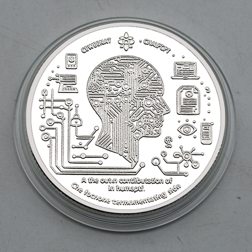 US Artificial Intelligence Chat Robot Memorial Medal GPT Silver Plating Coin