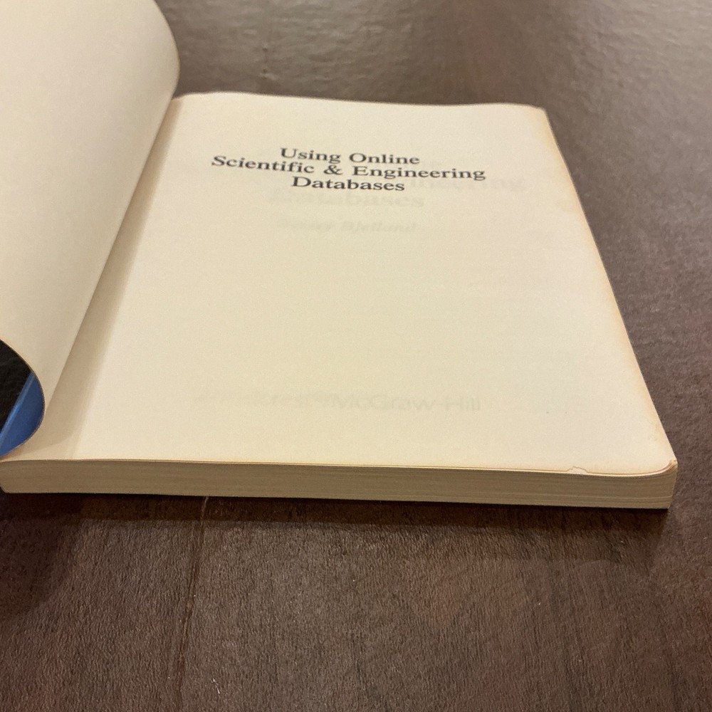 Using Online Scientific Engineering Databases Vintage Computing Textbook 1992