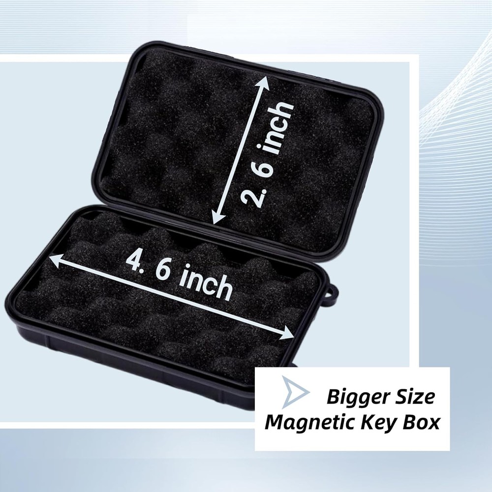 2 Pcs Magnetic Key Holders Under Car, Hide Box for Small, black