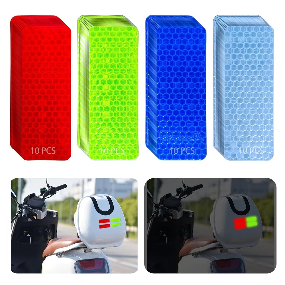 40 PCS Reflective Stickers, High Visibility Tape, Multicolor