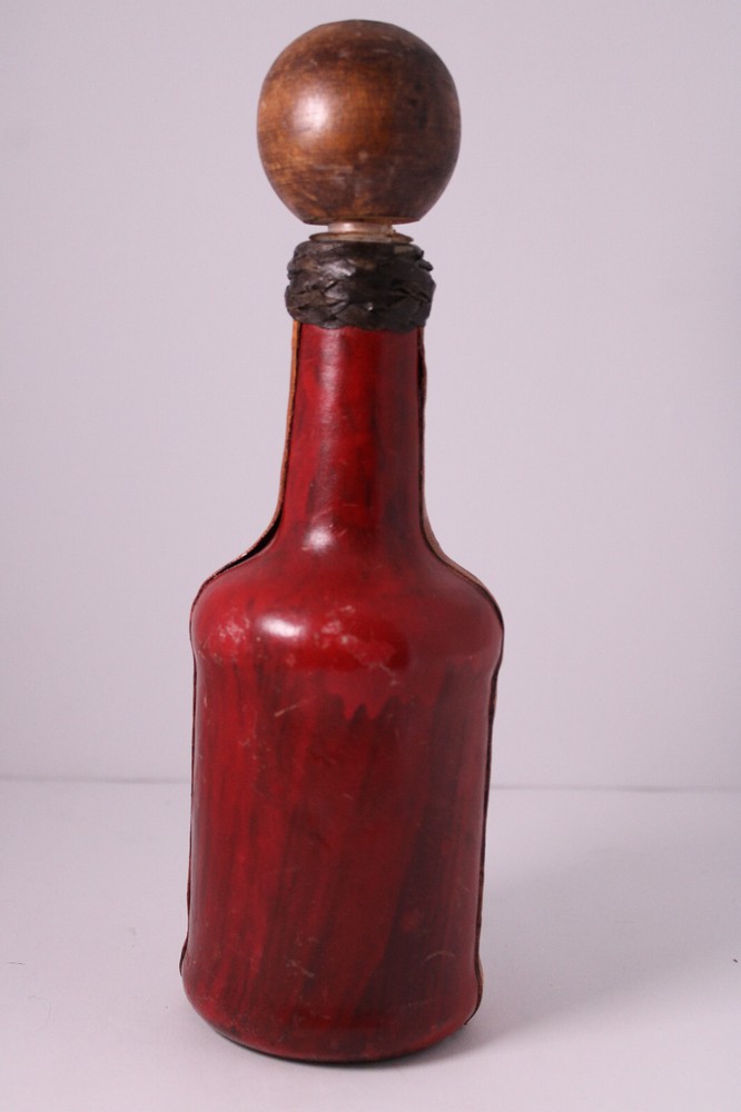 Italian Leather Wrapped Bottle