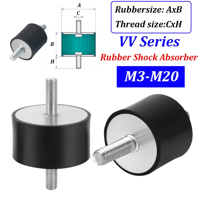 Rubber Vibration Isolator Mounts Shock Absorber Thread M3/M4/M5/M6/M8/M10/M12