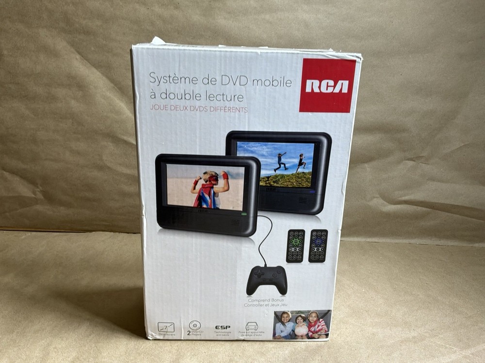 RCA Dual 7" Mobile DVD System With Bonus Controller | New