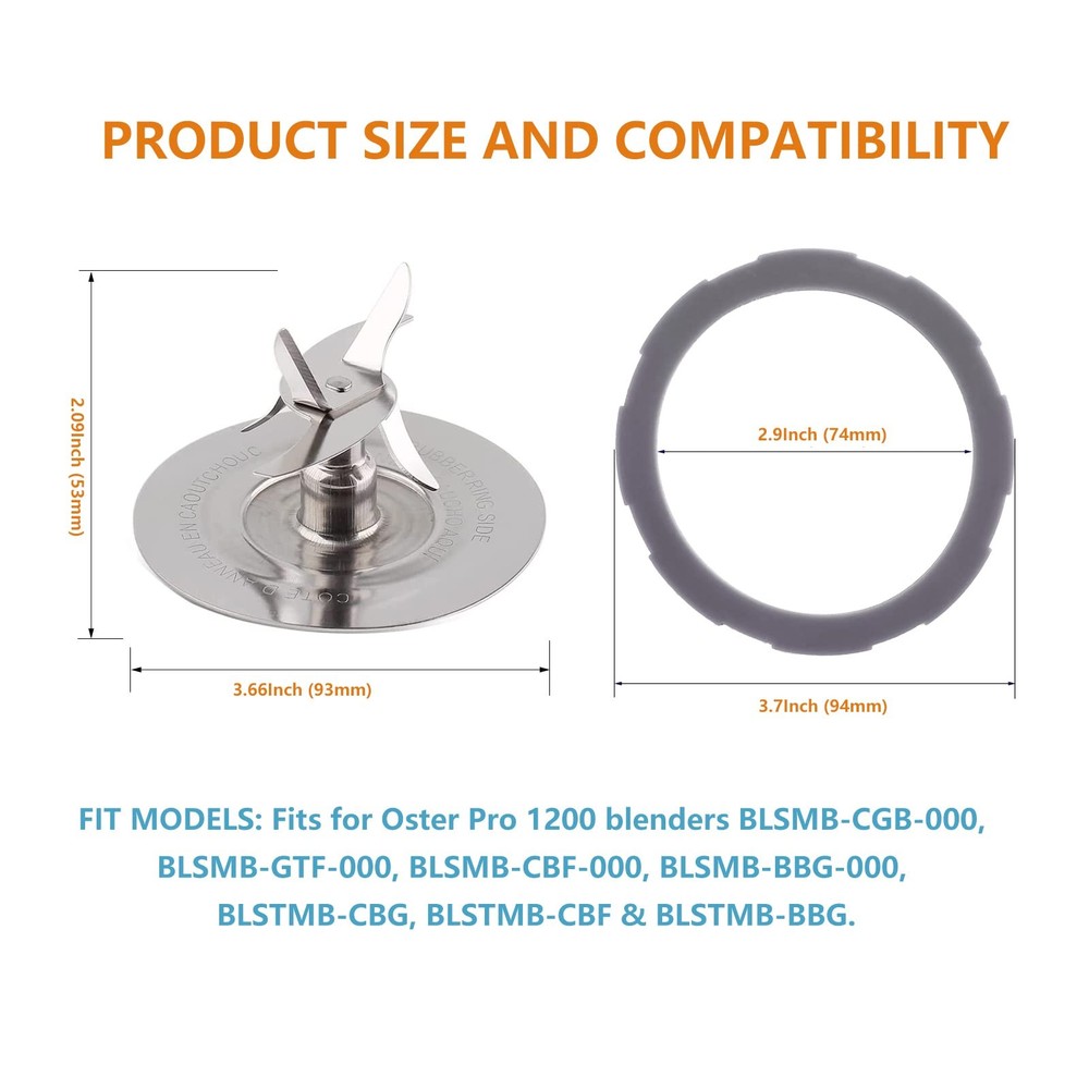 Replacement Blender Parts for Oster Pro 1200 Blender, Includes Stainless...