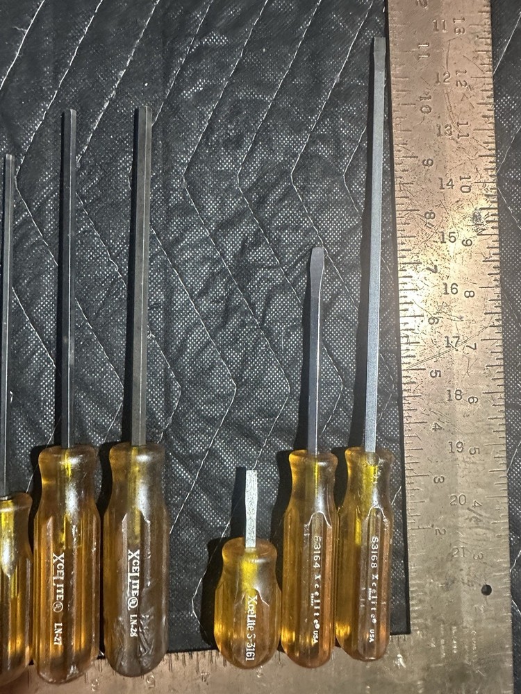 9pc Vintage XceLite Screwdriver & Hex Driver Lot