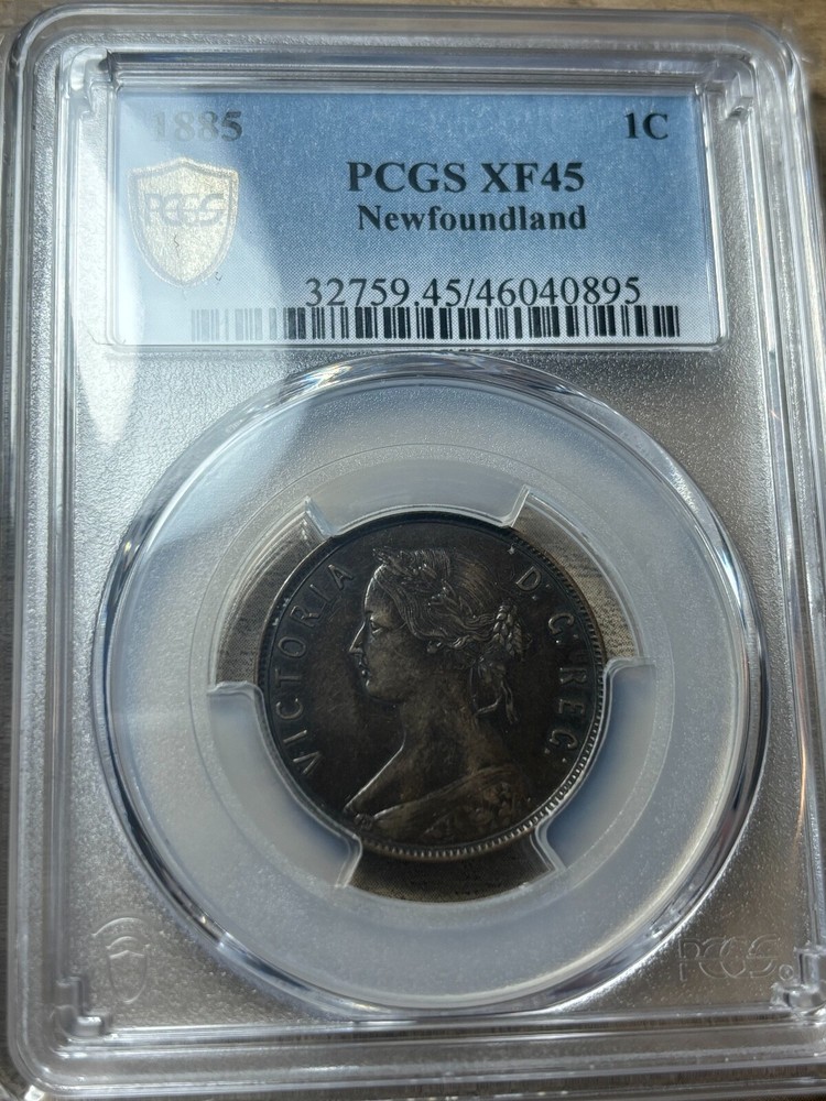 Newfoundland Large Cent 1885 PCGS Graded XF45
