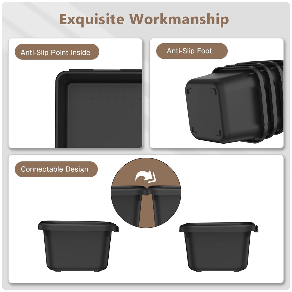 【𝟰𝟲𝗣𝗖𝗦 & 5 Size Tool Box Organizer Tray Divider Set, 【Black】 Bathroom Dr...