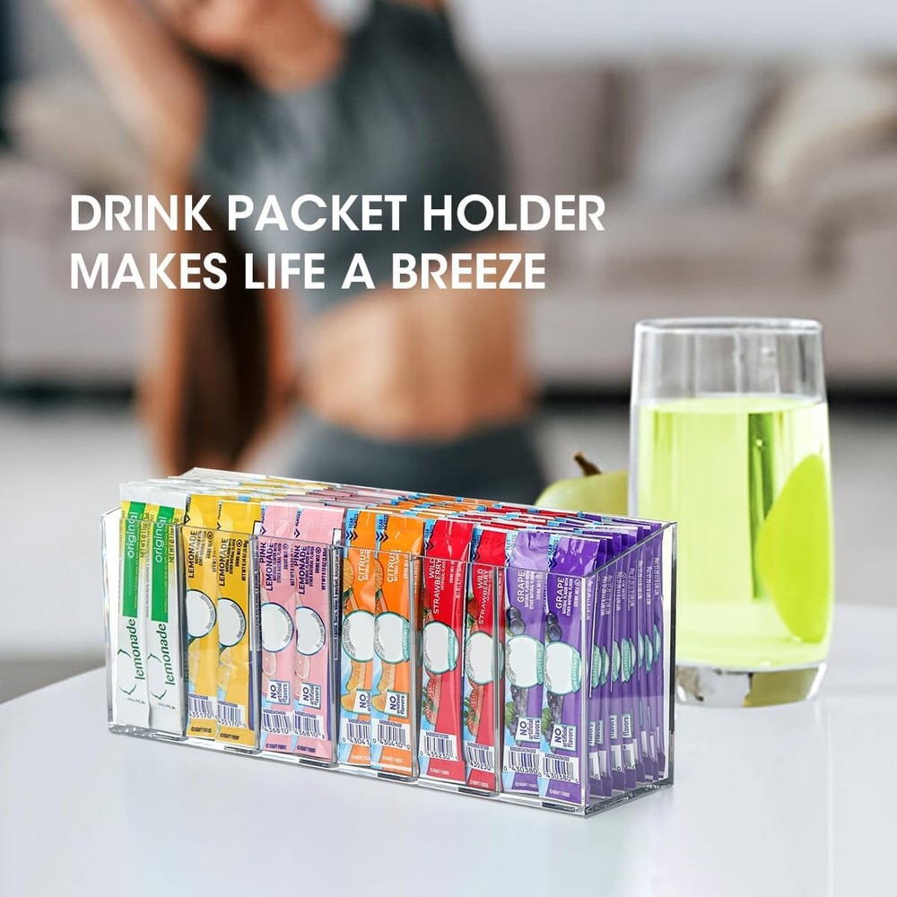 Drink Packet Organizer Water Transparent 2 Pack