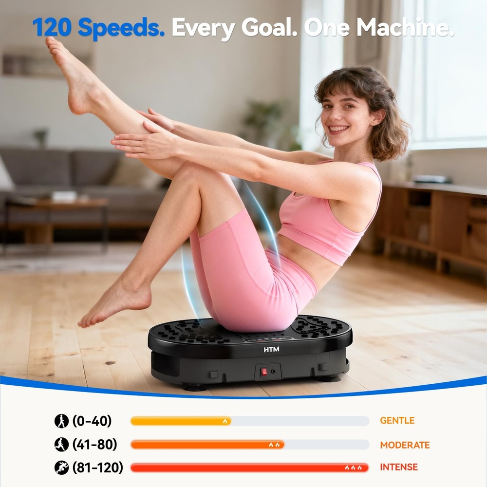 Vibration Plate Exercise Machine with 120 Speed Levels, 9 Program Modes and R...