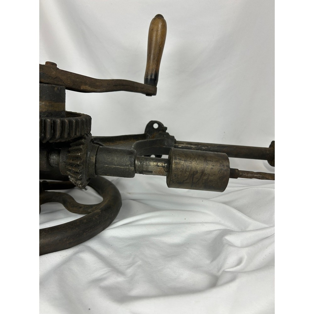 Antique Champion Blower Forge Post Drill Lancaster PA Hand Crank Drill