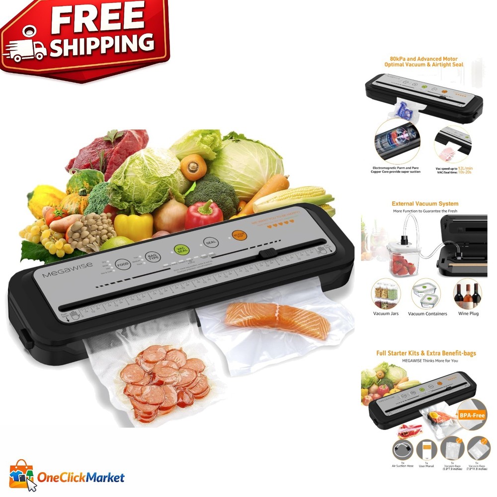 2025 Powerful Compact Vacuum Sealer with One-Touch Operation & Built-in Cutter