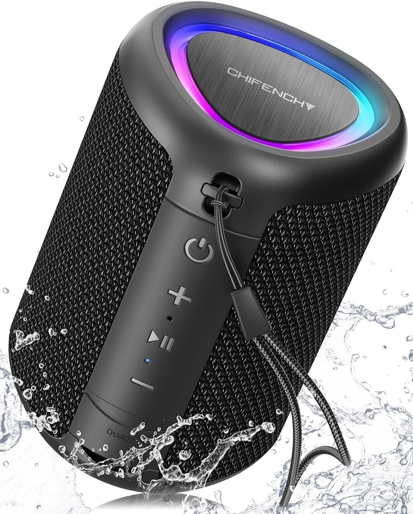 Portable Bluetooth Speaker with Lights, Stocking Stuffers, Powerful Crystal