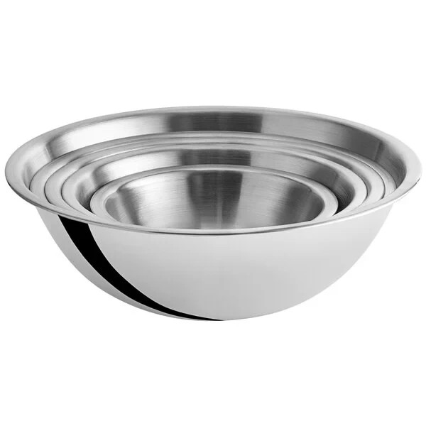 Stainless Steel Mixing Bowls Set 5Pc Nesting Mirror Finish Kitchen Prep Set
